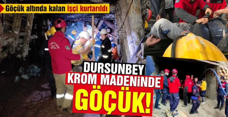 Dursunbey’de krom madeninde göçük