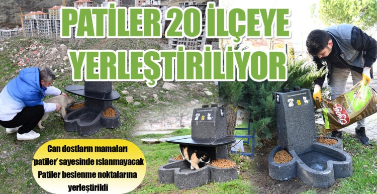 Can dostların mamaları ‘patiler’ sayesinde ıslanmayacak Patiler beslenme noktalarına yerleştirildi