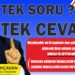 TEK SORU TEK CEVAP 2 !