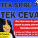 TEK SORU TEK CEVAP