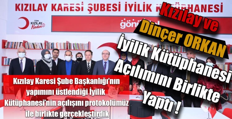 Kızılay Karesi Şube Başkanlığı’nın yapımını üstlendiği İyilik Kütüphanesi’nin açılışını protokolümüz ile birlikte gerçekleştirdik