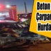 Beton Mikserine Çarpan Otomobil Hurdaya Döndü