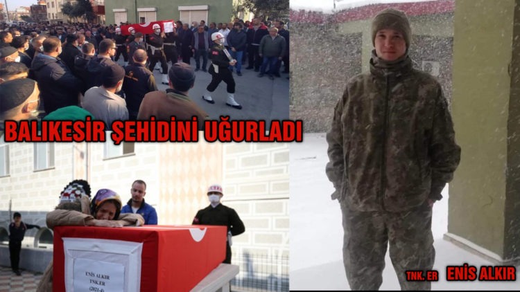 BALIKESİR ŞEHİDİNİ UĞURLADI.
