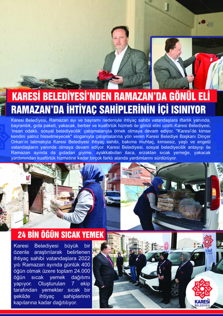 KARESİ BELEDİYESİ’NDEN RAMAZAN’DA GÖNÜL ELİ