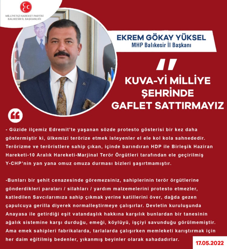 KUVA-Yİ MİLLİYE ŞEHRİNDE GAFLET SATTIRMAYIZ