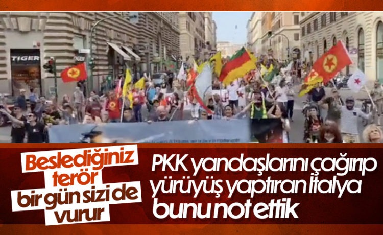 İtalya’da PKK Destekçileri Yürüdü