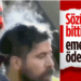 Afet bölgesindeki bir görevlinin başından yükselen dumanlar kamerada