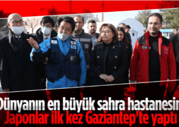 Japon ekip, Türkiye’deki en büyük sahra hastanesini Gaziantep’te kurdu