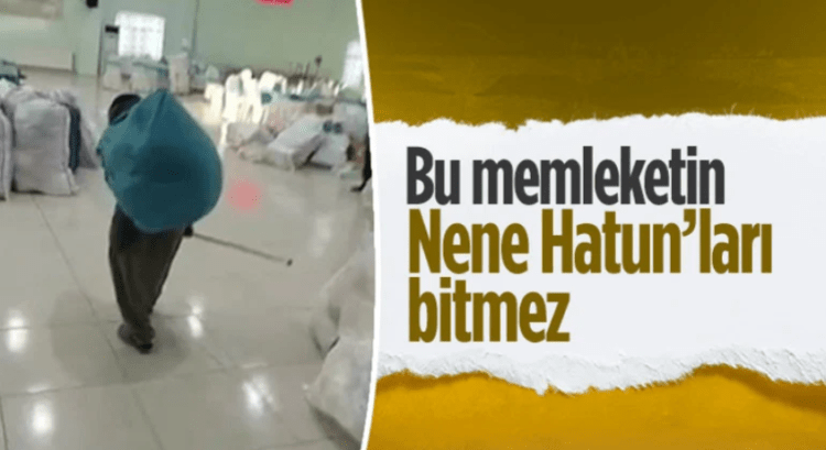 Nevşehir’de Nadire nine depremzedelere yardım için sırtında yorgan taşıdı