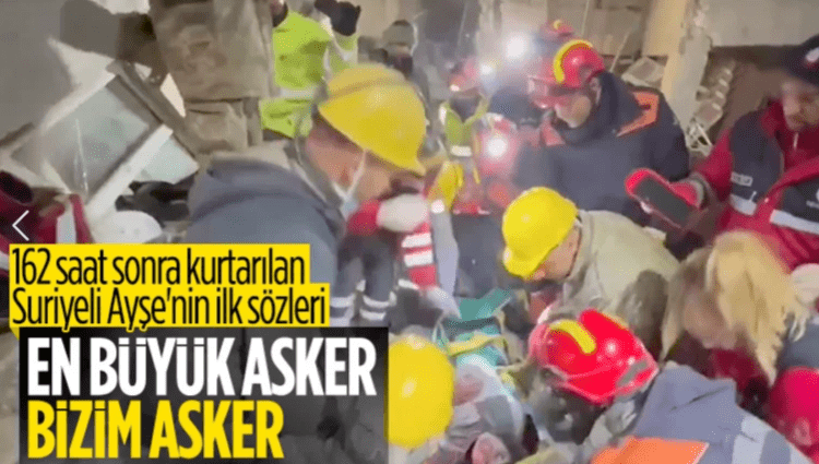 Hatay’da kurtarılan kızın sevinci: En büyük asker bizim asker