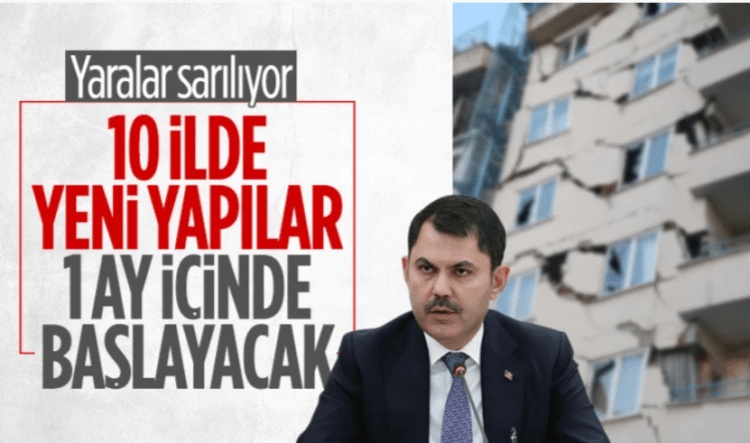 Bakan Kurum: Ay sonuna kadar inşaat faaliyetlerini başlatacağız