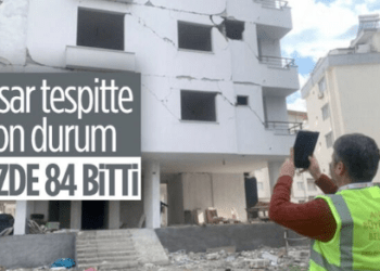 Deprem bölgesindeki hasar tespit çalışmalarında yüzde 84’e ulaşıldı