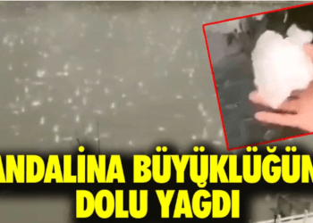 Mandalina büyüklüğünde dolu yağdı