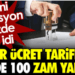 Noter ücret tarifesine yüzde 100 zam yapıldı. Hani enflasyon yüzde 55 idi