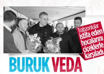 İstifa eden Abdullah Avcı, Trabzon’da çiçeklerle karşılandı