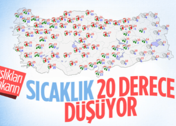 Meteoroloji uyardı! 54 kentte sıcaklıklar 20 derece düşecek