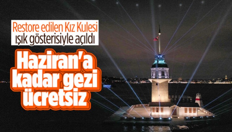 Kız Kulesi ışık ve lazer şovuyla açıldı
