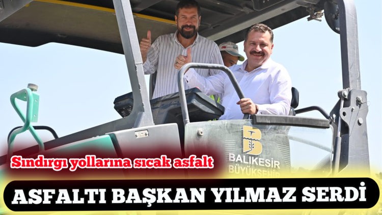 Sındırgı yollarına sıcak asfalt