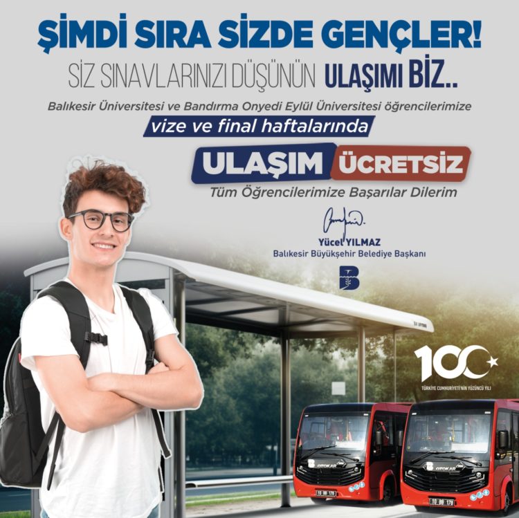 Vize ve finallerde otobüsler ücretsiz