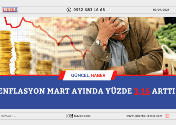 Enflasyon mart ayında yüzde 3,16 arttı