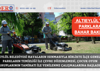  Altıeylül’de parklara bahar bakımı