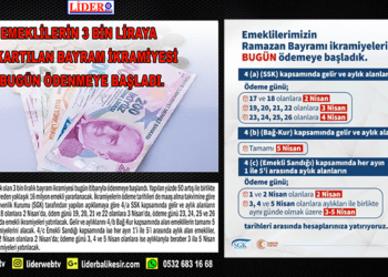 Emeklilere verilecek olan 3 bin liralık bayram ikramiyesi bugün itibarıyla ödenmeye başlandı