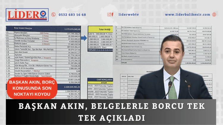 Başkan Akın, belgelerle borcu tek tek açıkladı