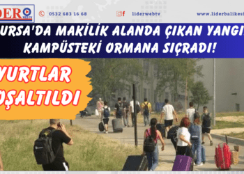 Bursa’da makilik alanda çıkan yangın kampüsteki ormana sıçradı! Yurtlar boşaltıldı..
