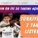 Dünyanın en iyi 30 takımı açıklandı! Türkiye’den 2 takım listede…