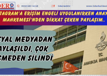 Instagram’a erişim engeli uygulanırken Anayasa Mahkemesi’nden dikkat çeken paylaşım: Sosyal medyadan paylaşıldı, çok geçmeden silindi