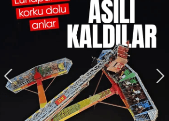 Lunaparkta eğlenen 50 kişi havada asılı kaldı