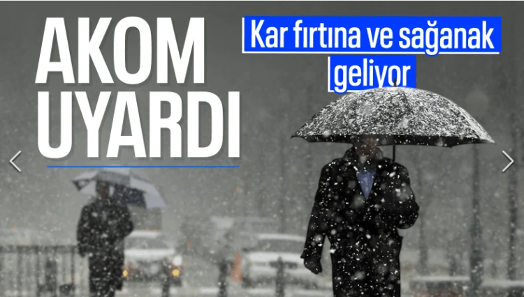 Meteoroloji uyardı! Kar, fırtına ve sağanak geliyor