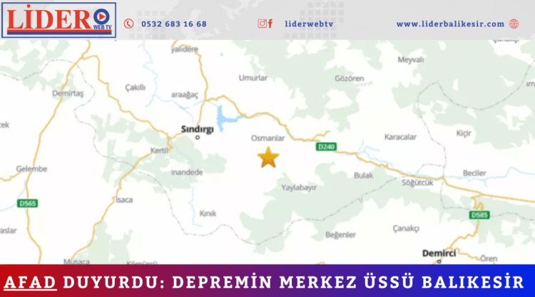 AFAD DUYURDU: DEPREMİN MERKEZ ÜSSÜ BALIKESİR