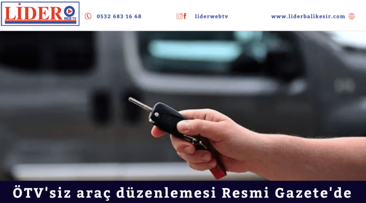 ÖTV’siz araç düzenlemesi Resmi Gazete’de