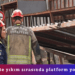 Başkent’te yıkım sırasında platform yola çöktü