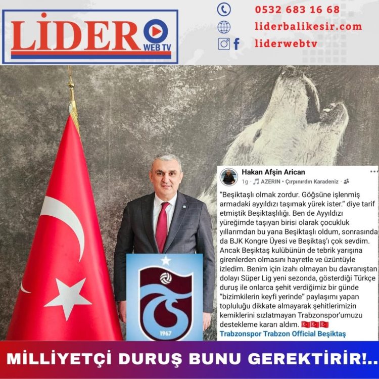 Balıkesir’de siyaset ve iş dünyasında sevilen duruşuylada herzaman takdir edilen Hakan Afşin ARICAN sosyal medya hesabından ateş püskürdü.