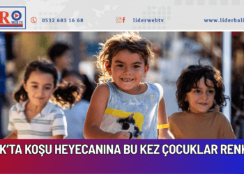 AYVALIK’TA KOŞU HEYECANINA BU KEZ ÇOCUKLAR RENK KATTI