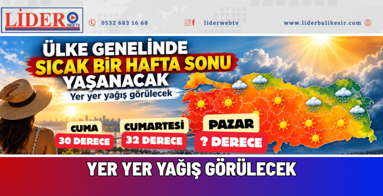 Ülke genelinde sıcak bir hafta sonu yaşanacak: Yer yer yağış görülecek