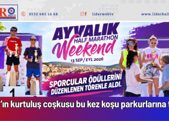 Ayvalık’ta yarı maratonun şampiyonları ödüllerinialdı