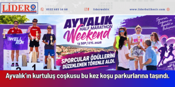 Ayvalık’ta yarı maratonun şampiyonları ödüllerinialdı