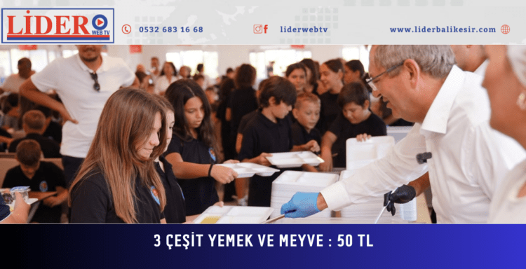 AYVALIK’TA ÖĞRENCİ SOFRASI; 3 ÇEŞİT YEMEK VE MEYVE 50 TL