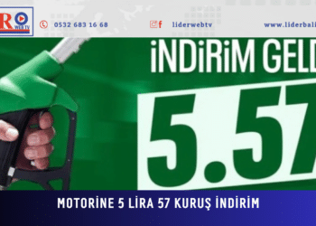 Motorine 5 lira 57 kuruş indirim