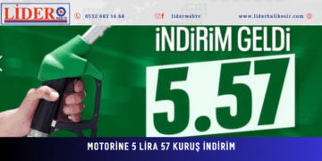 Motorine 5 lira 57 kuruş indirim