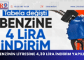 Benzinin litresine 4,30 lira indirim yapıldı
