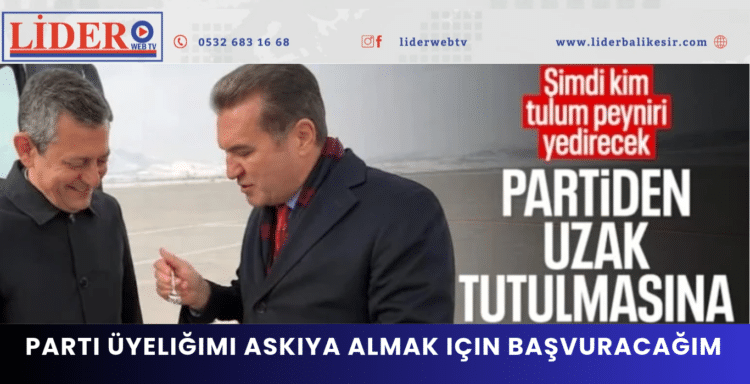 Mustafa Sarıgül: Parti üyeliğimi askıya almak için başvuracağım